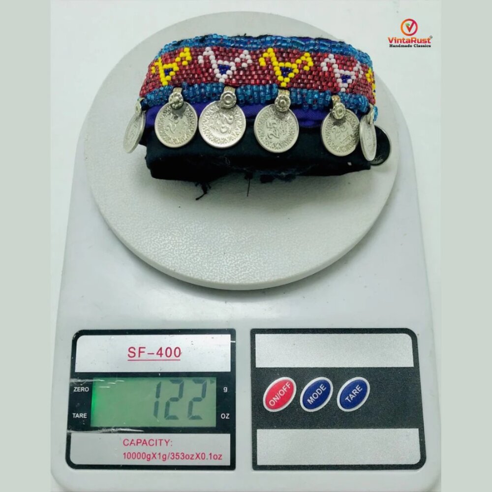 Vintage Tribal Belly Dance Belt: Multicolor Beaded Coin Belt - Picture 11 of 11